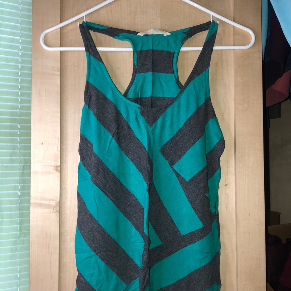 Small striped green and gray cami top